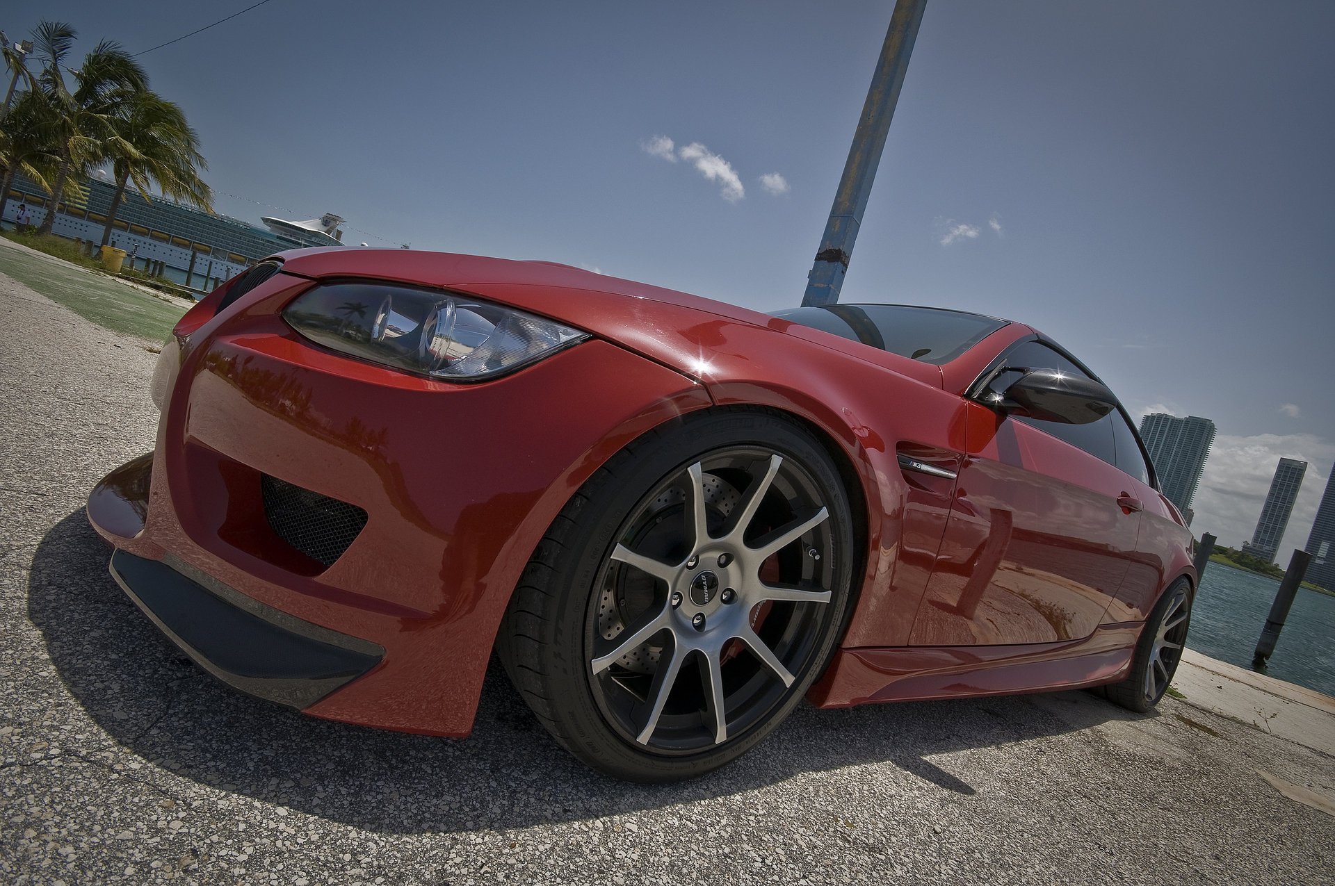 bmw miami m3 e92 небо бмв red wheels красный майами