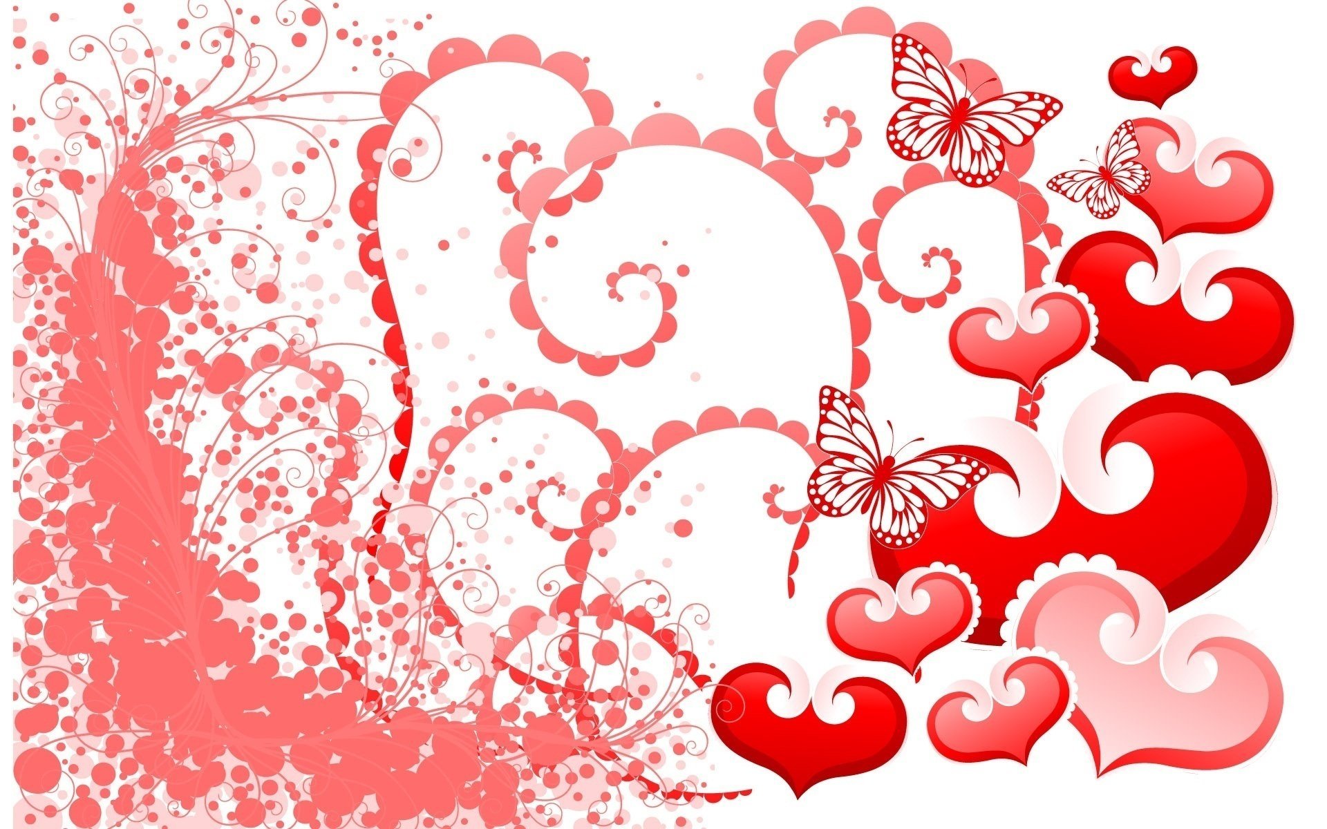 heart red butterfly pattern