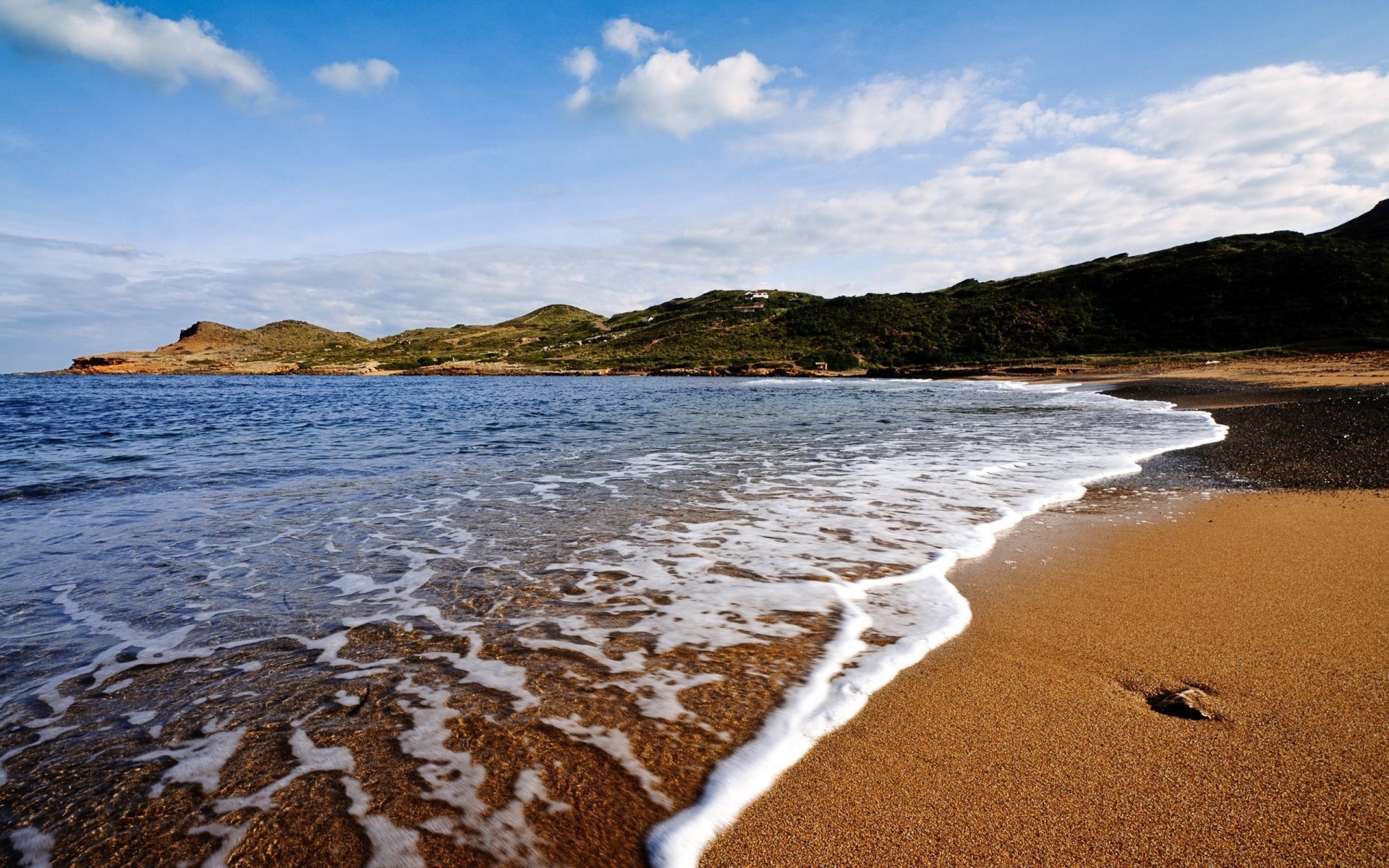 and sea waves blue sky beach