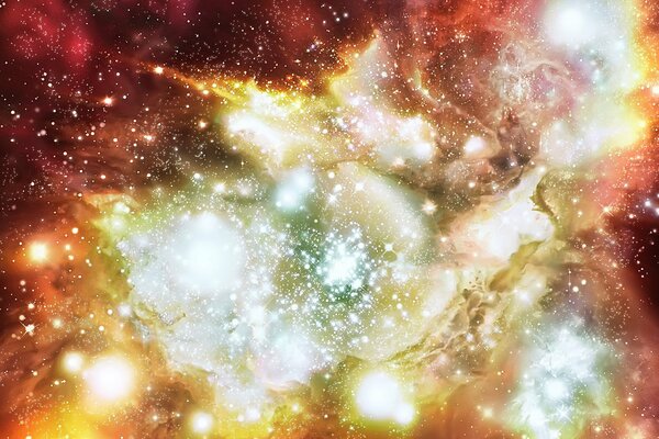 Mesmerizing stars in bright colors of fog