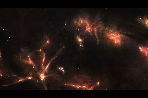 Outer space. Nebula and glow