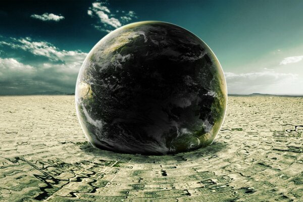 Objeto espacial en la superficie de la Tierra