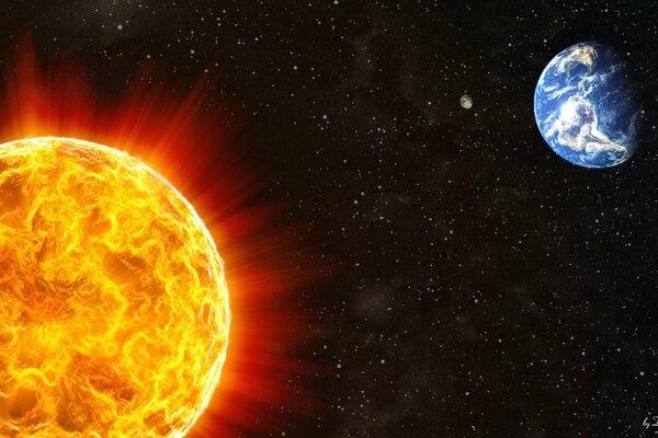 Espace terre soleil étoiles inexploré