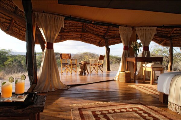 Safari glamping. Stylish bungalow design