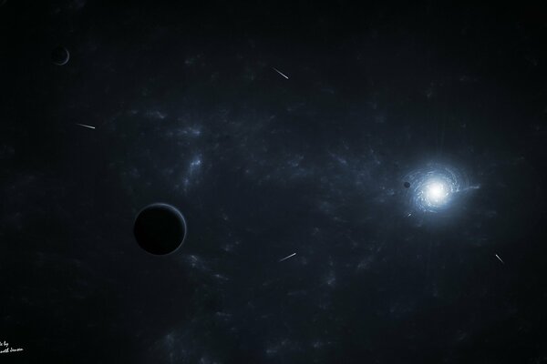 Pianeti e comete nello spazio infinito