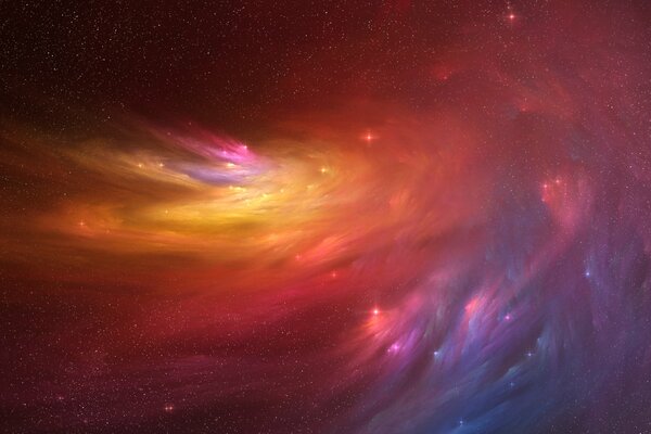 Cosmic glow of stars in different colors