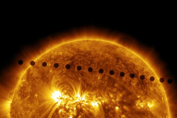 A huge red sun in space