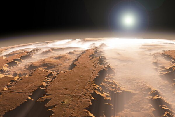Vue du Canyon martien depuis l espace