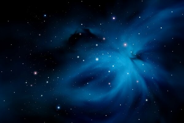 Starry cosmic sky with a glow