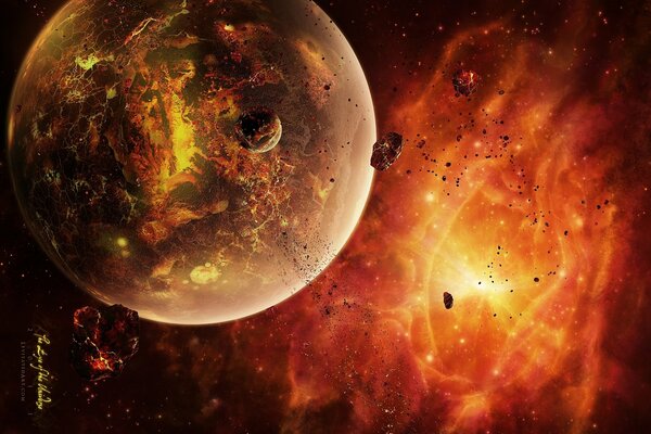 Space saga incandescent asteroids and a planet