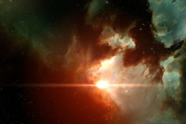 Espace brumeux dans l espace stellaire. Lumière de la nébuleuse