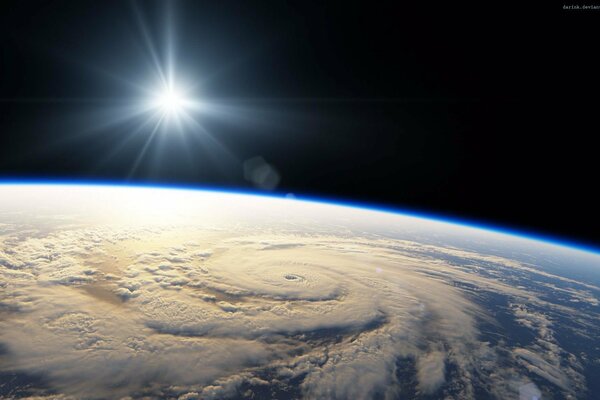 Planet earth cosmos stars bright light