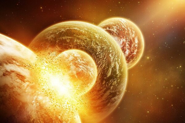 Collision de planètes lors d un défilé de planètes