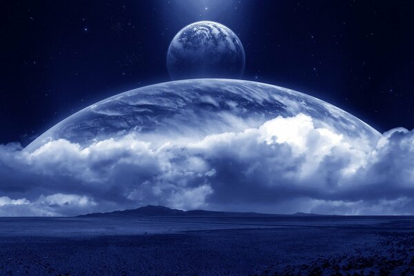 Unusual clouds and a beautiful planet