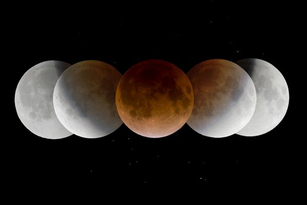 Viele Schatten vom Mond bei einer Sonnenfinsternis