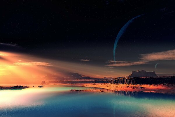 Fantastic landscape of an alien planet