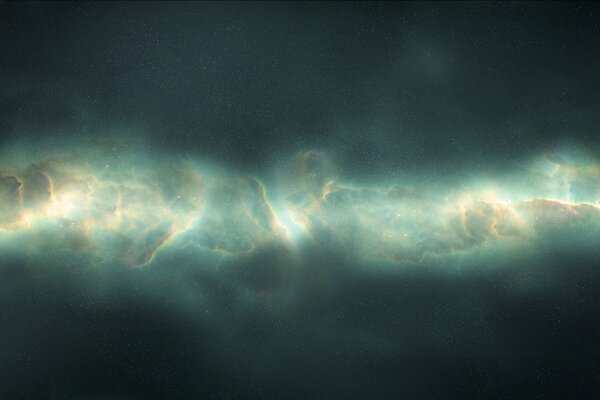 Nébuleuse gazeuse lumineuse sur fond de Cosmos infini