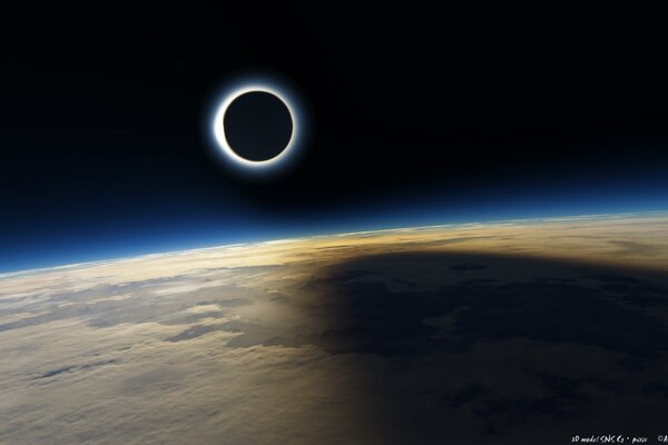 Éclipse solaire Cosmos étoiles terre