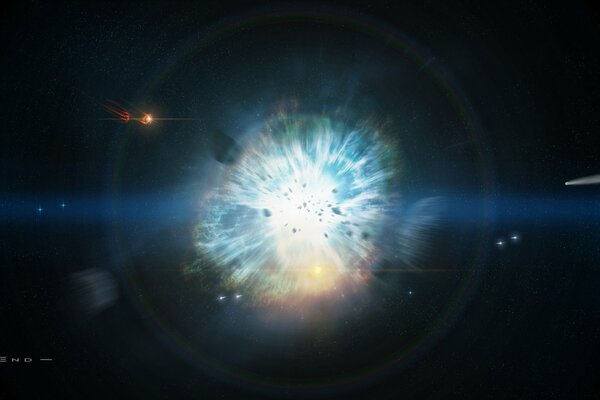 A bright flash in outer space