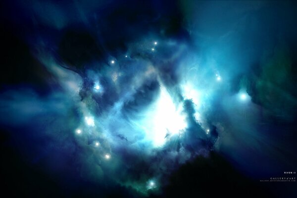 A picture of a multicolored cosmic fog