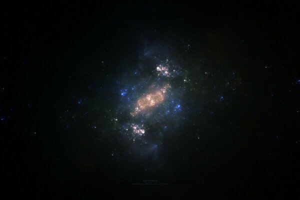 Endless misty space in space