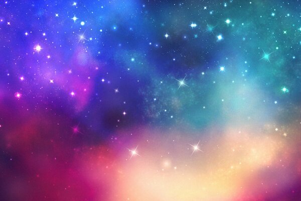 Stars in colorful outer space