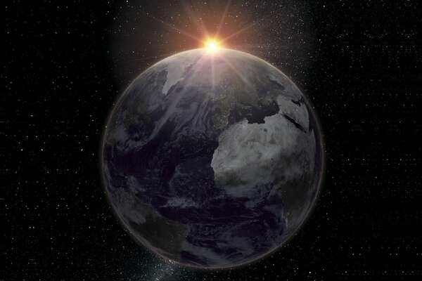 Planet Earth in outer space