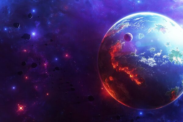 Ein Planet unter Sternen und Meteoriten