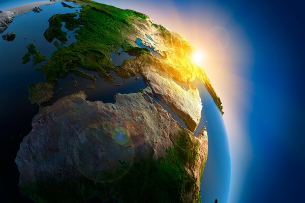 Beautiful image of the planet earth from space ISS view in