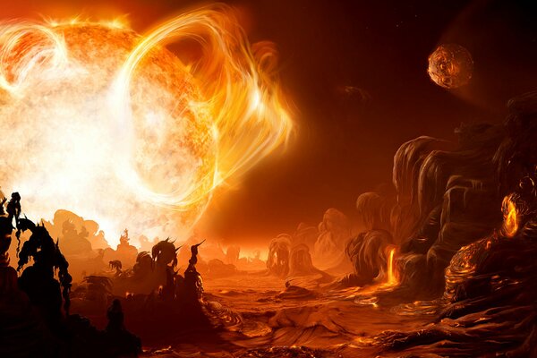 Figure fantastique de la vie sur une autre planète