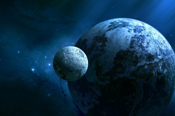Planeten, Raum und Sterne in der Galaxie