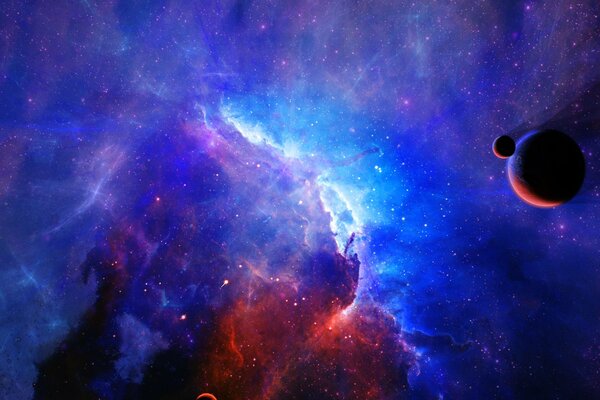 Mgławica międzyplanetarna pochłaniająca satelity