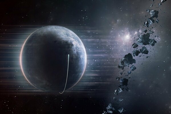Planeten und Stern-Asteroiden vom Schiff