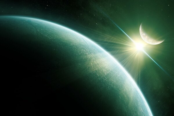 Klettern Sterne auf Planeten Hintergrund