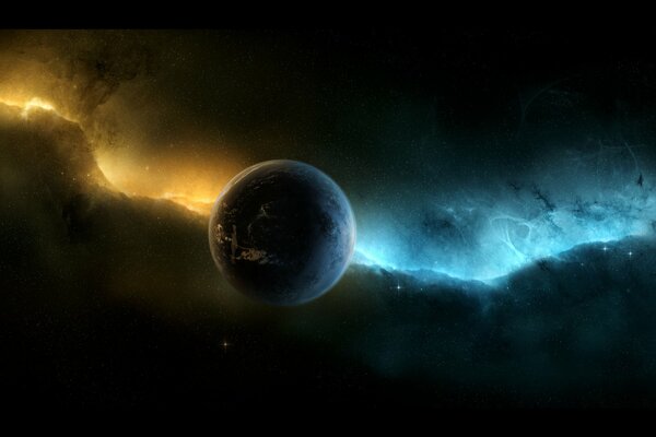 Ein einsamer Planet im unendlichen Raum