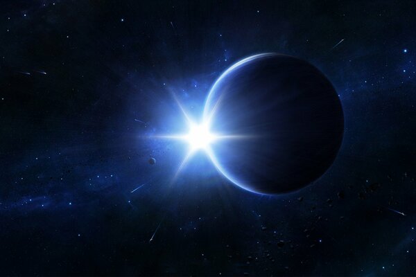 Das helle Licht eines Sterns im Universum