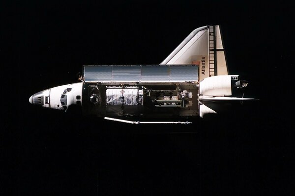 An open spaceship in space