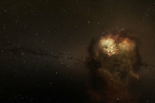 Nébuleuse parmi les étoiles dans l espace