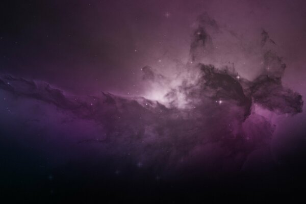Purple glow in outer space