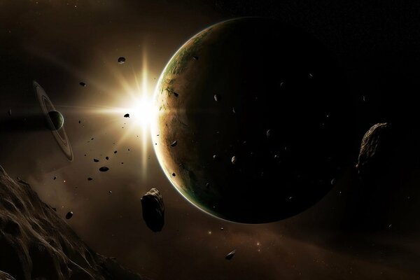 A parade of planets. Unreal space