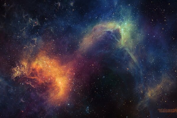 Querschnitt von Sternen im Raum des Universums