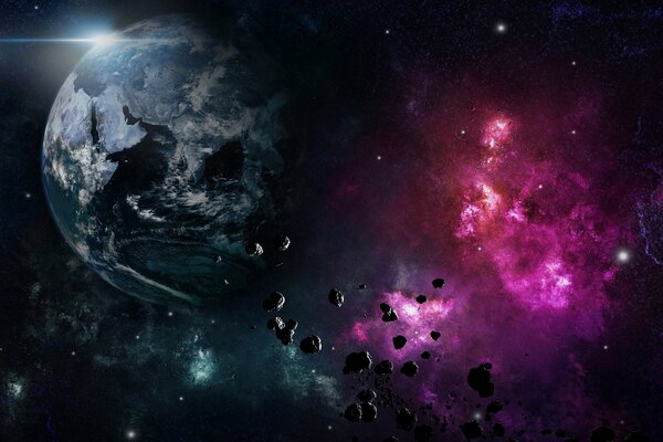 The destruction of the planet into outer space