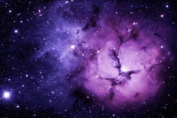 Galactic space with stars and galaxies