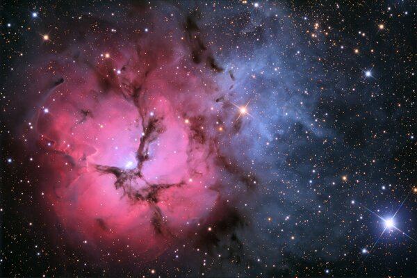 Triple nebula in outer space