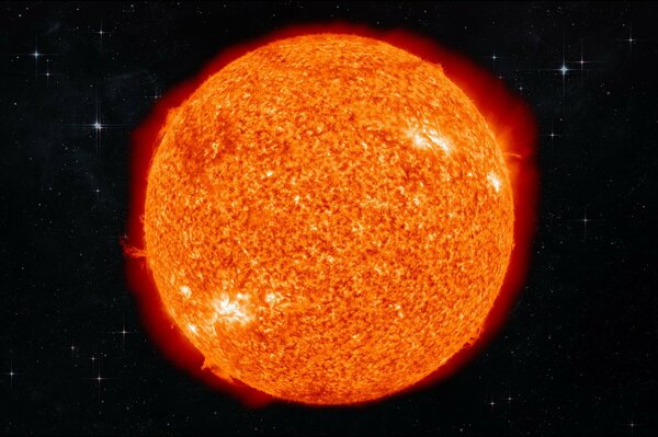 Il sole splende nello spazio oscuro