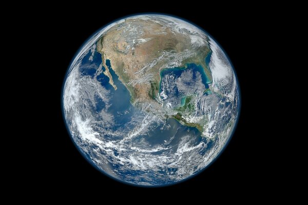 Pianeta Terra nello spazio nero