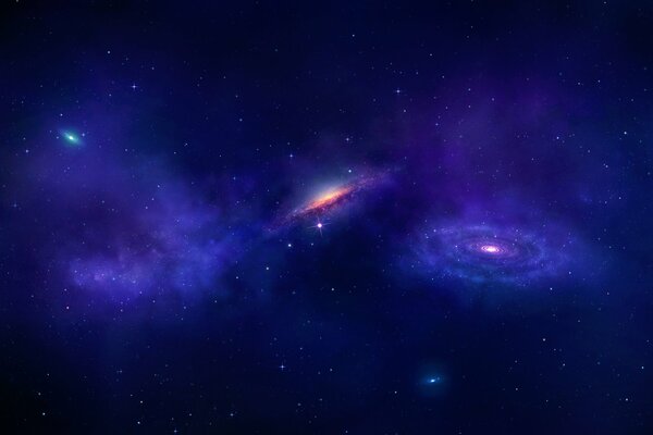 Spazio intergalattico cosmico blu