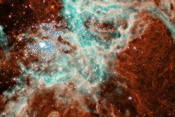 Unusual glow of space and stars