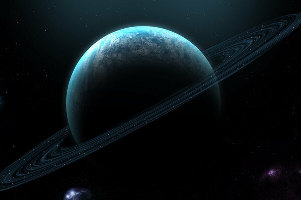 Planetas en una nebulosa rodeada de anillos planetarios