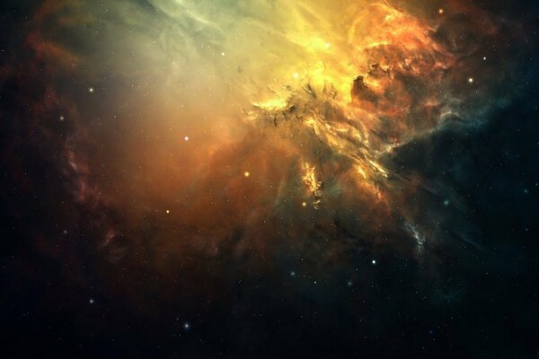 Cúmulo de estrellas en el resplandor de la nebulosa